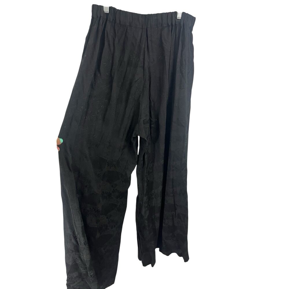 CP Shades Wide Leg Pants Women’s Large Black Lagenlook High Waisted Boho Relaxed